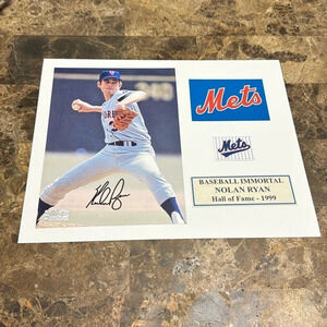 Nolan Ryan autograph Texas Rangers photo matted